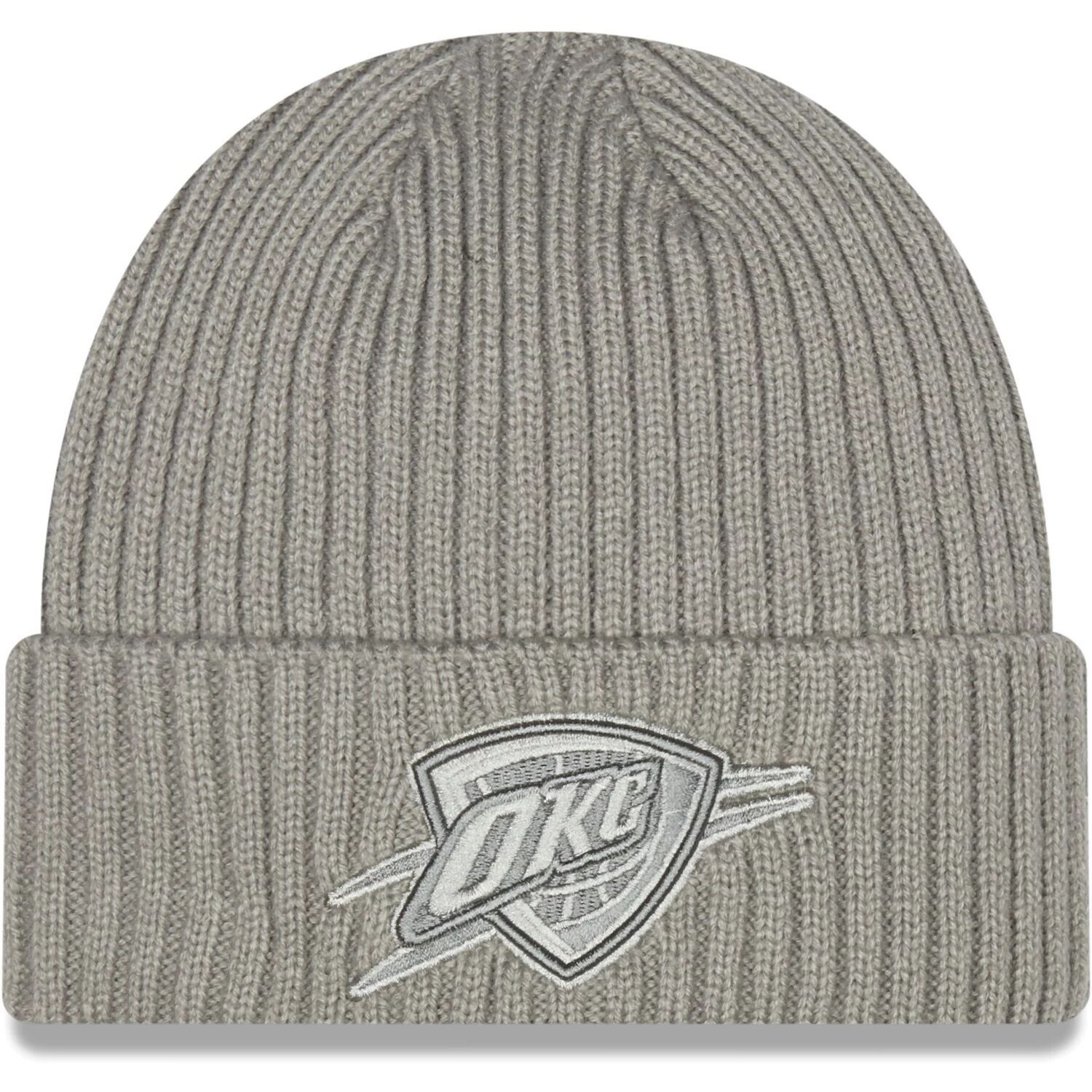 

Мужская серая вязаная шапка New Era Oklahoma City Thunder Core Classic Misty Morning с манжетами