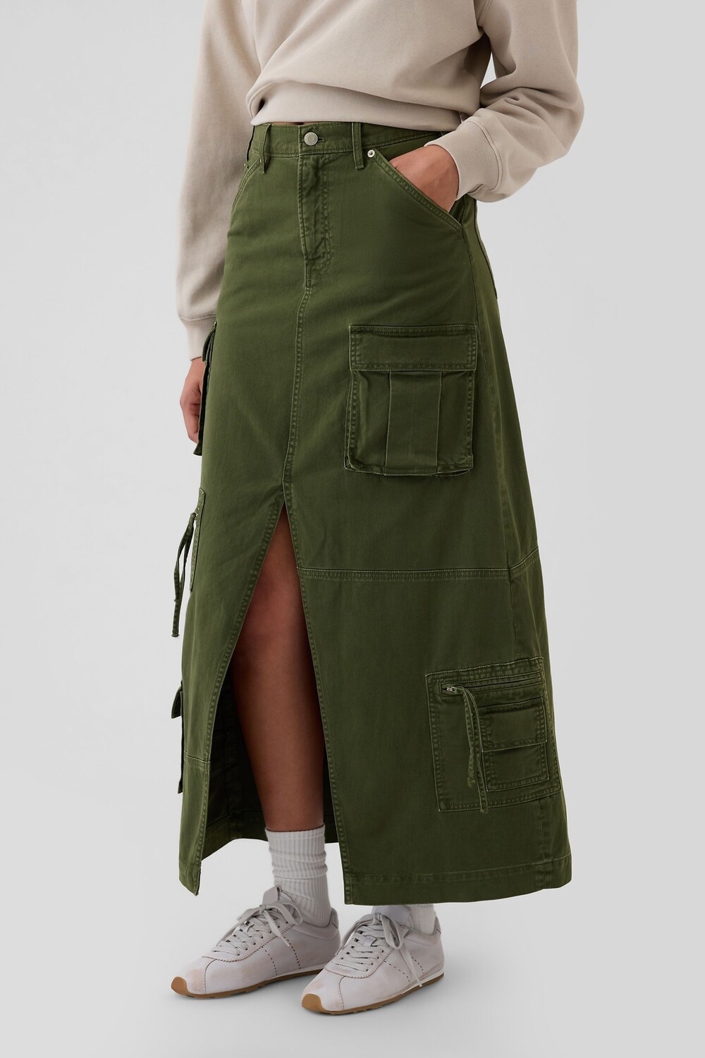 

Юбка карго макси Gap, зеленый