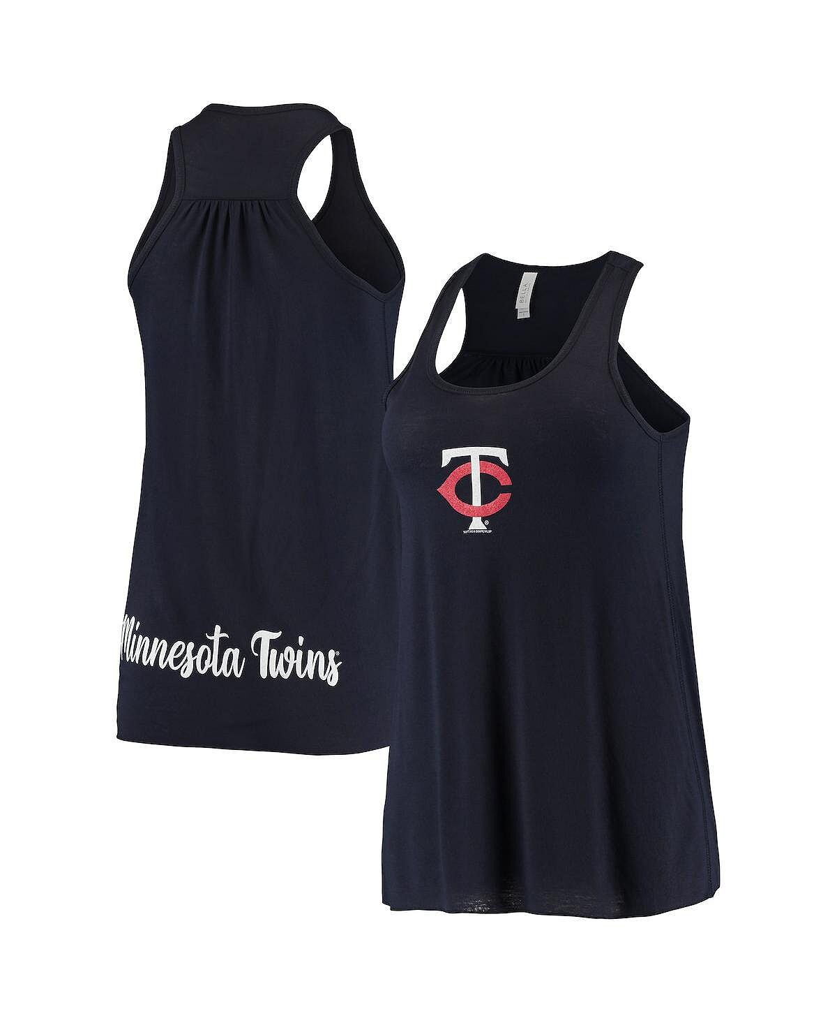 

Женская темно-синяя майка Minnesota Twins спереди и сзади Soft As A Grape, темно-синий
