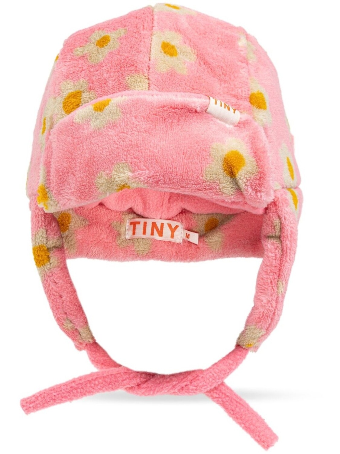 

Tiny Cottons шапка бини с завязками и цветочным принтом, розовый
