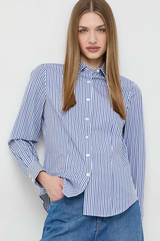 супер оверсайз рубашка из полосатой ткани asos Хлопчатобумажную рубашку Luisa Spagnoli, синий