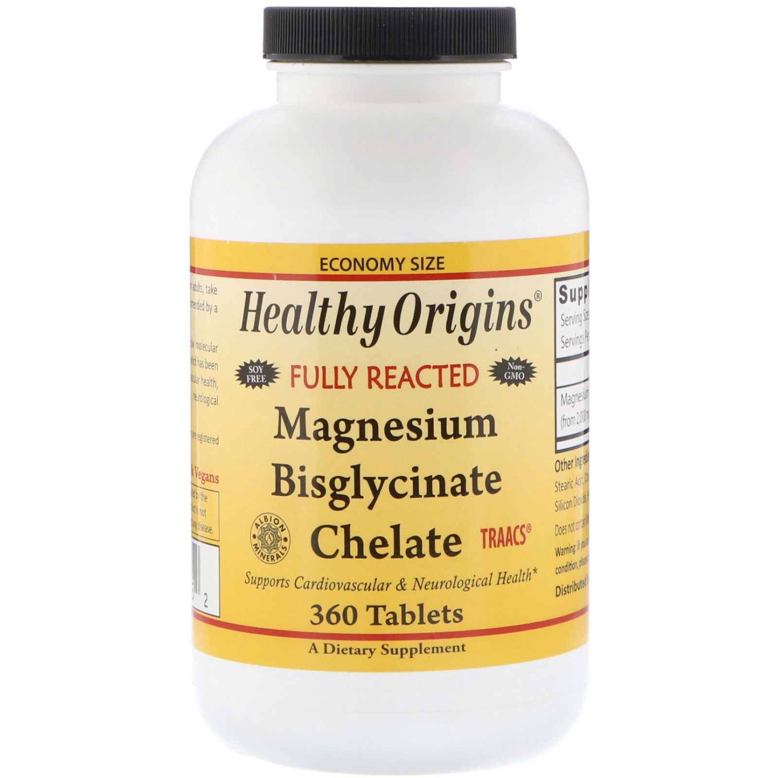 Healthy Origins Хелатный биглицинат магния 360 таблеток