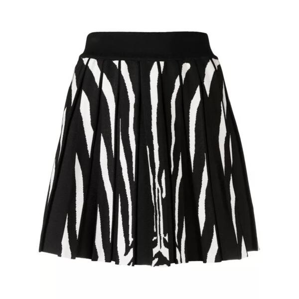 

Юбка white/ zebra jacquard mini skirt Balmain, черный