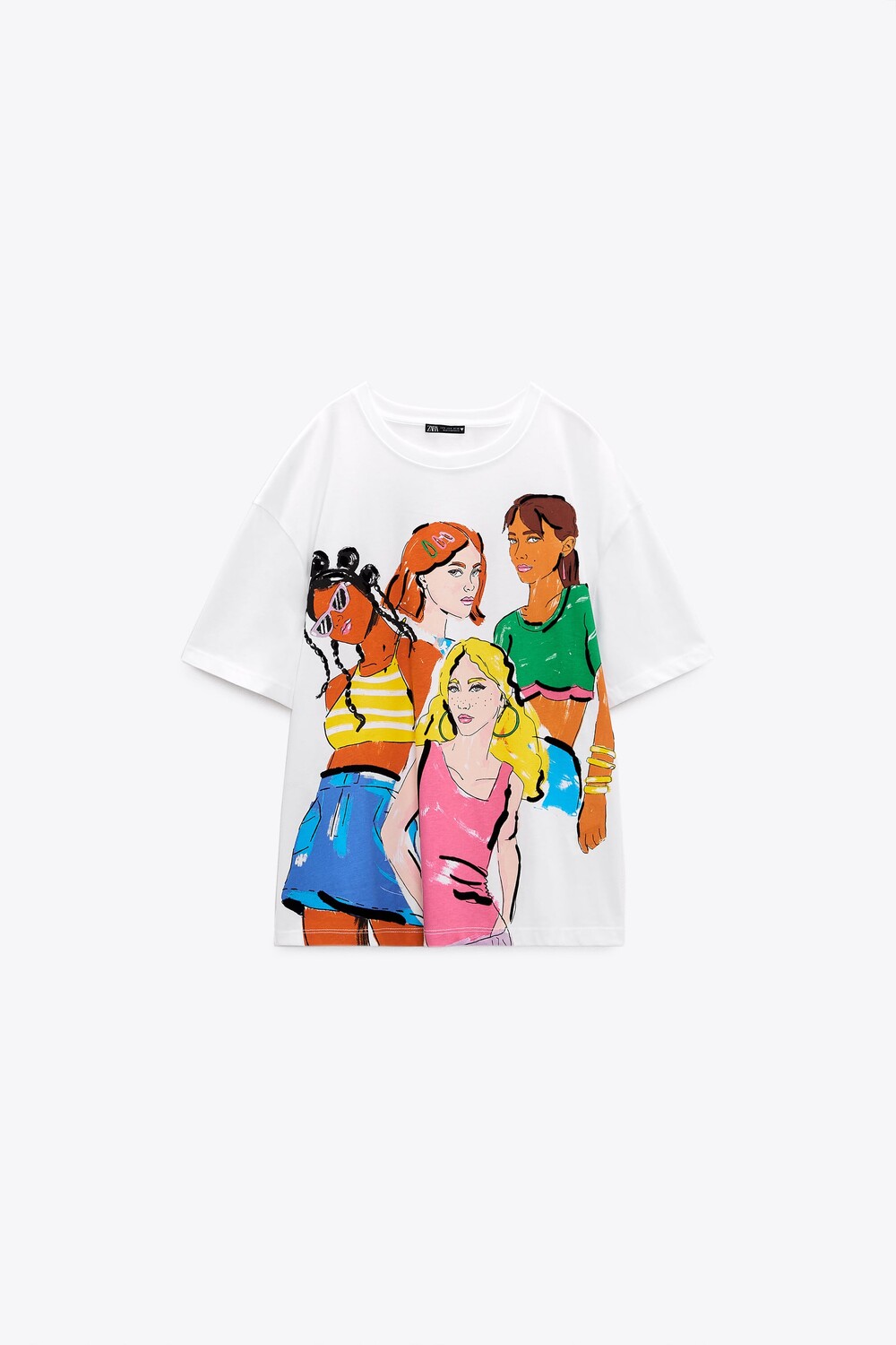 

Футболка с принтом Zara, белый