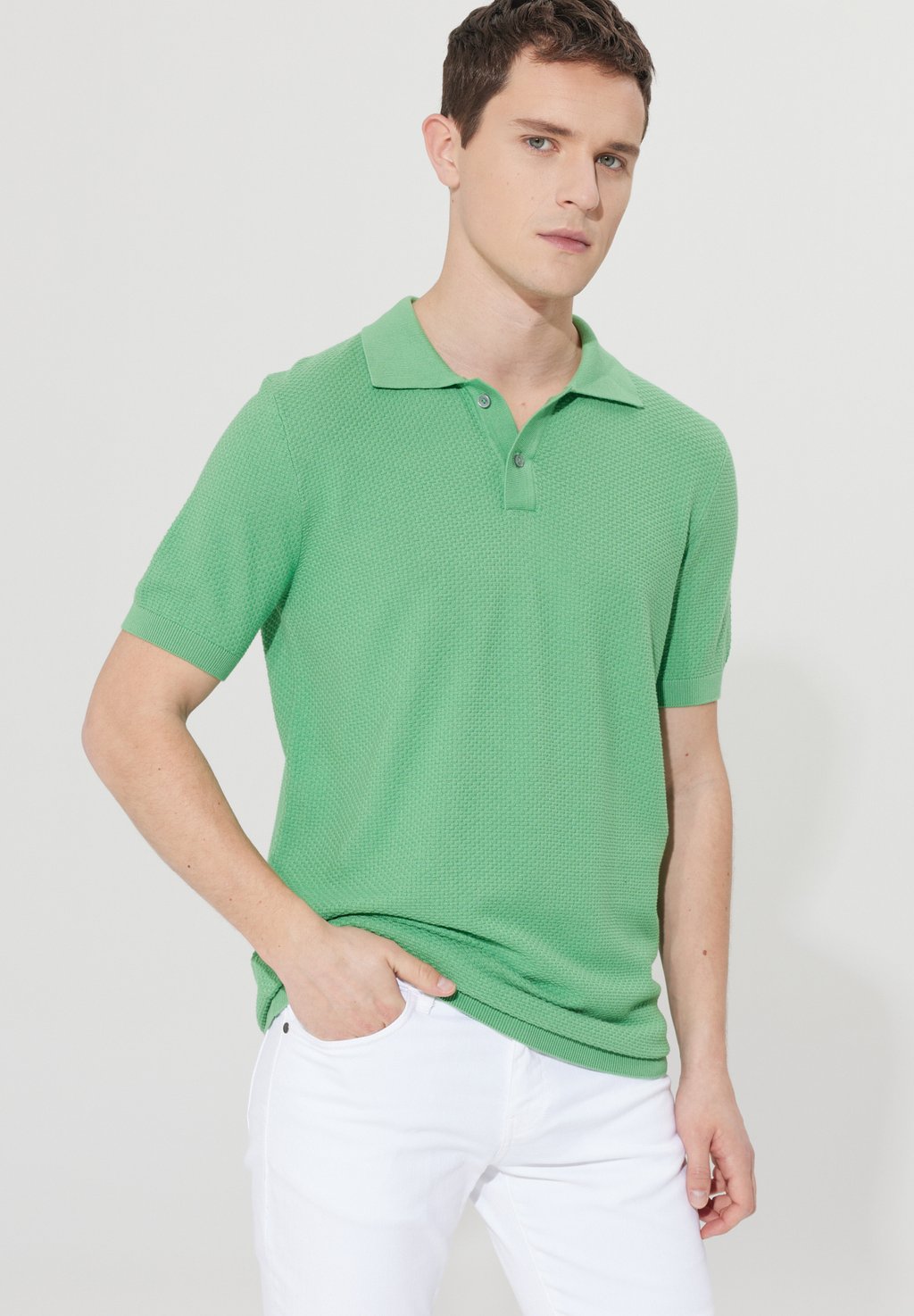 Рубашка-поло STANDARD FIT SHORT SLEEVE AC&CO / ALTINYILDIZ CLASSICS, цвет Standard Fit Knitwear Short Sleeve Polo Shirt цена и фото
