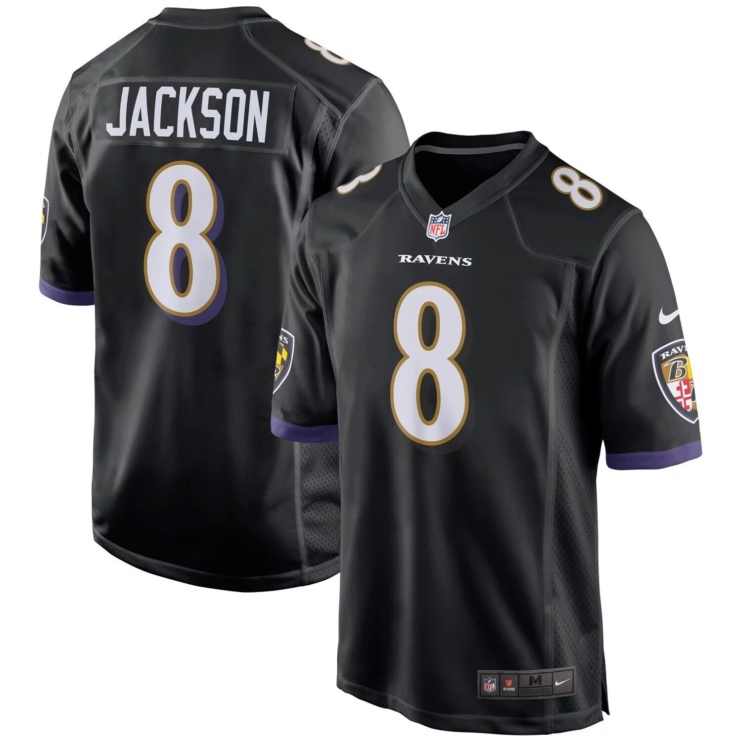 

Мужская черная игровая майка Lamar Jackson Baltimore Ravens Nike