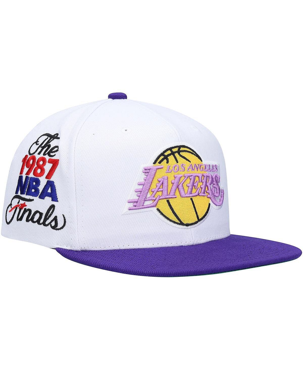 

Мужская бело-фиолетовая кепка Snapback с нашивкой Xl Los Angeles Lakers Hardwood Classics 1987 NBA Finals Mitchell & Ness