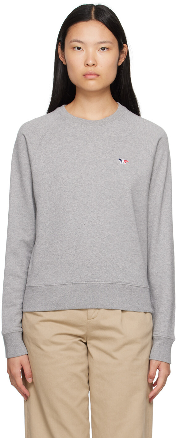 

Серый свитшот из трехцветной лисы Maison Kitsune