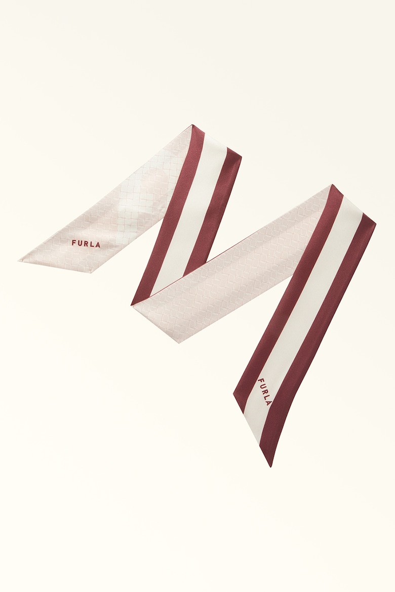 Шелковый шарф Metropolis с логотипом Furla, бургундия цена и фото
