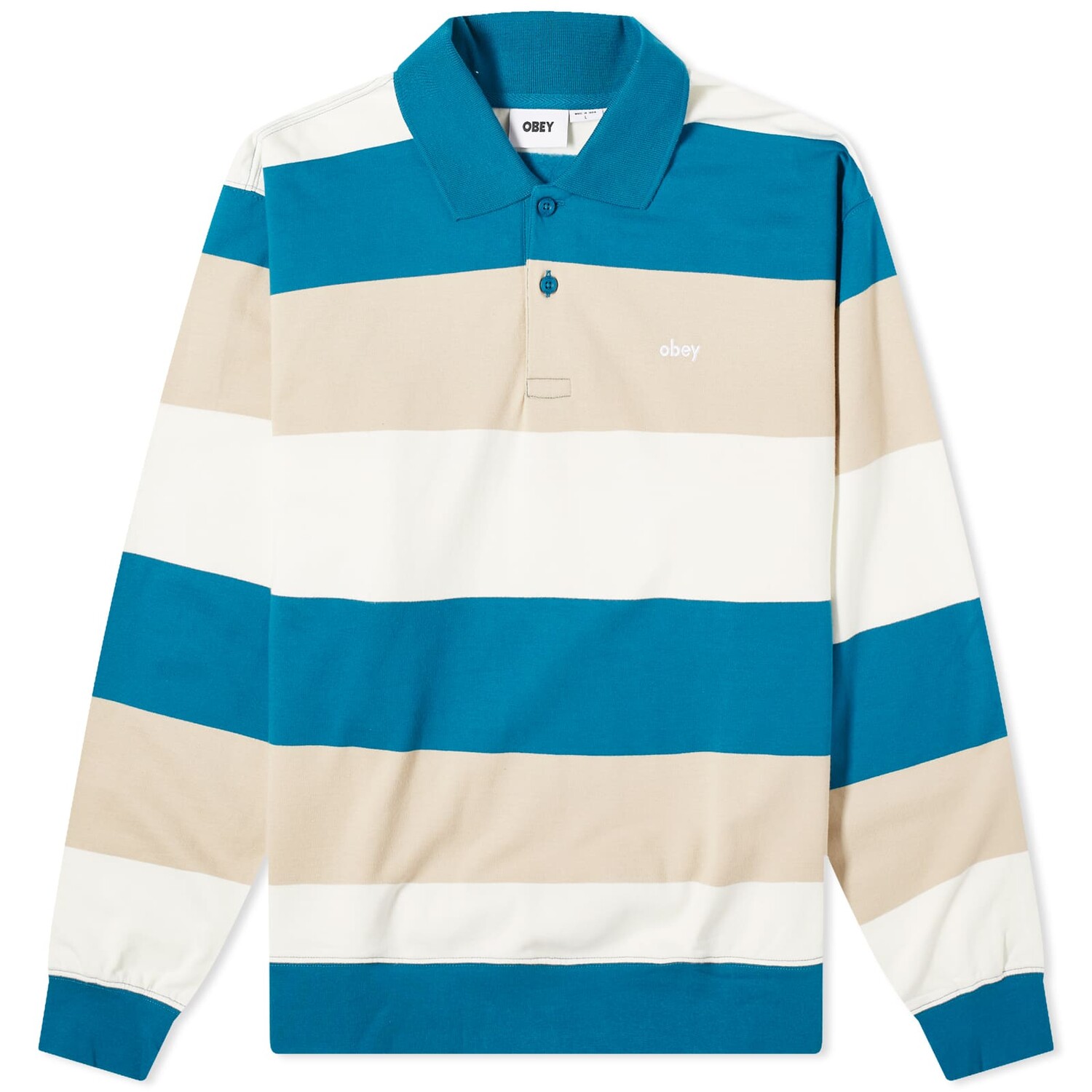 

Поло Obey Liam Long Sleeve, цвет Deep Lagoon