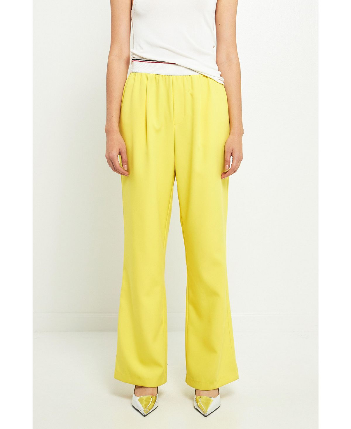 Женские широкие брюки с эластичной отделкой Grey Lab, желтый cyberpunk yellow grey