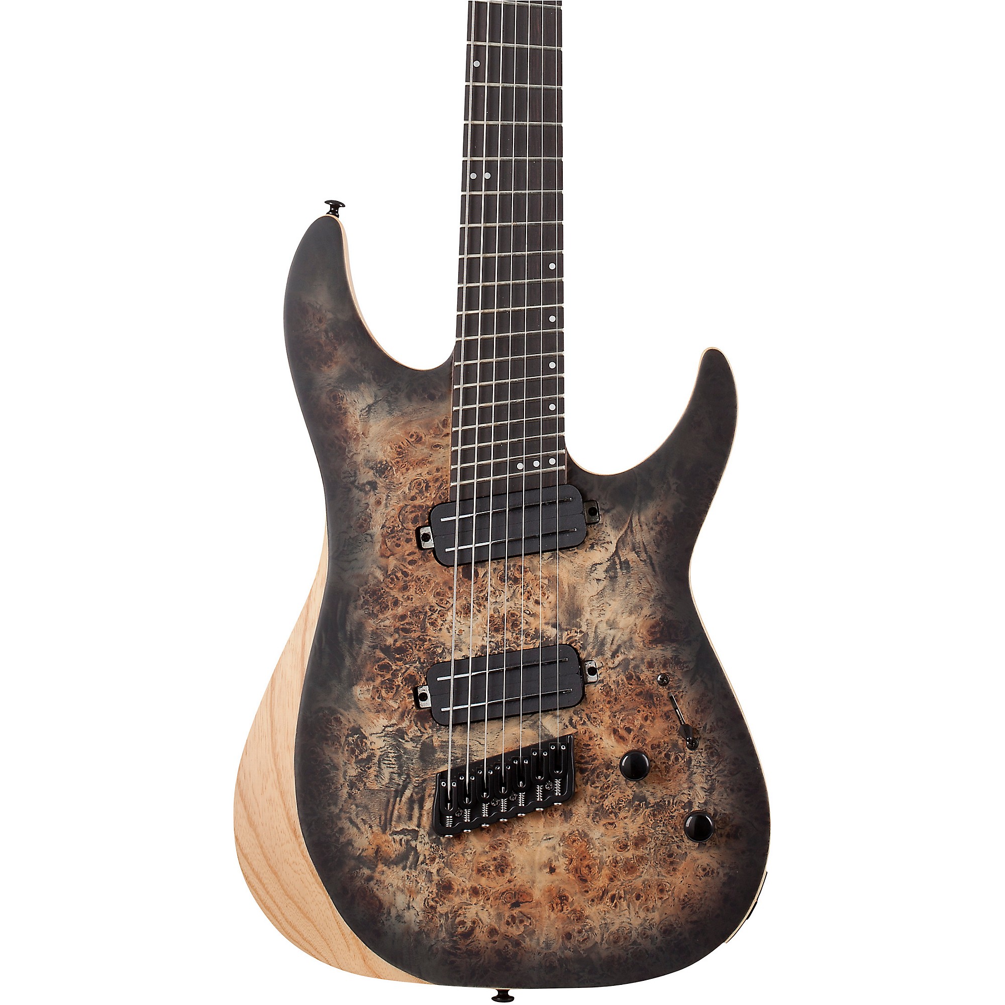 цена Schecter Guitar Research Reaper-7 MS 7-струнная мультимензурная электрогитара Charcoal Burst