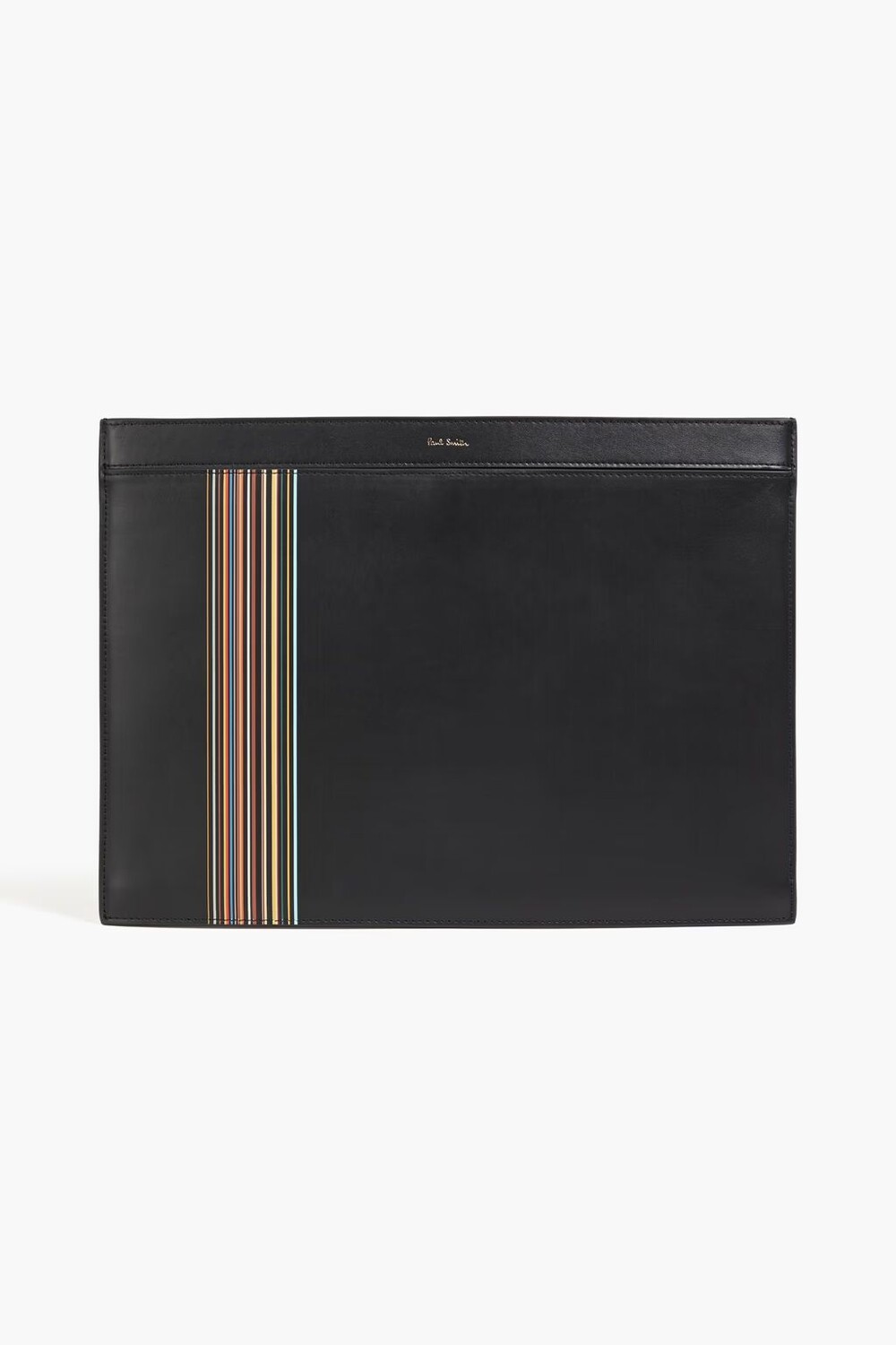 

Полосатый кожаный клатч Paul Smith, черный