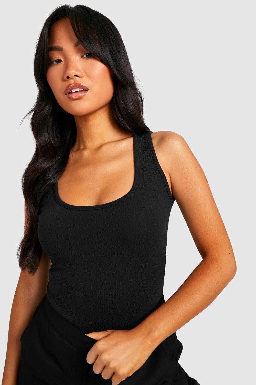 

Базовое боди petite с овальным вырезом Boohoo, черный
