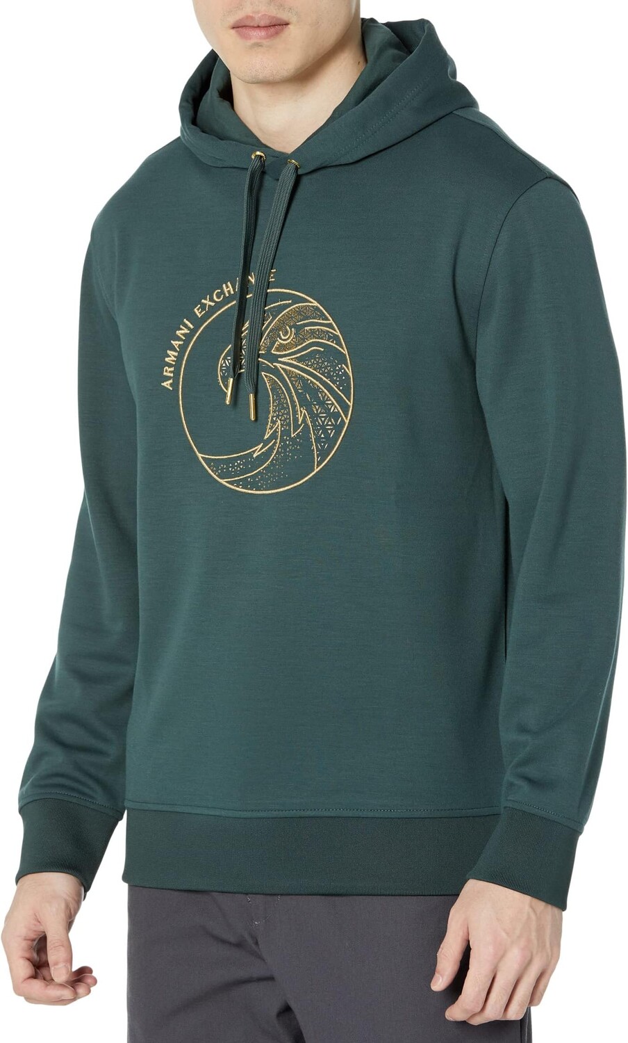 

Толстовка с капюшоном и узором Wave Armani Exchange, цвет Green Gables