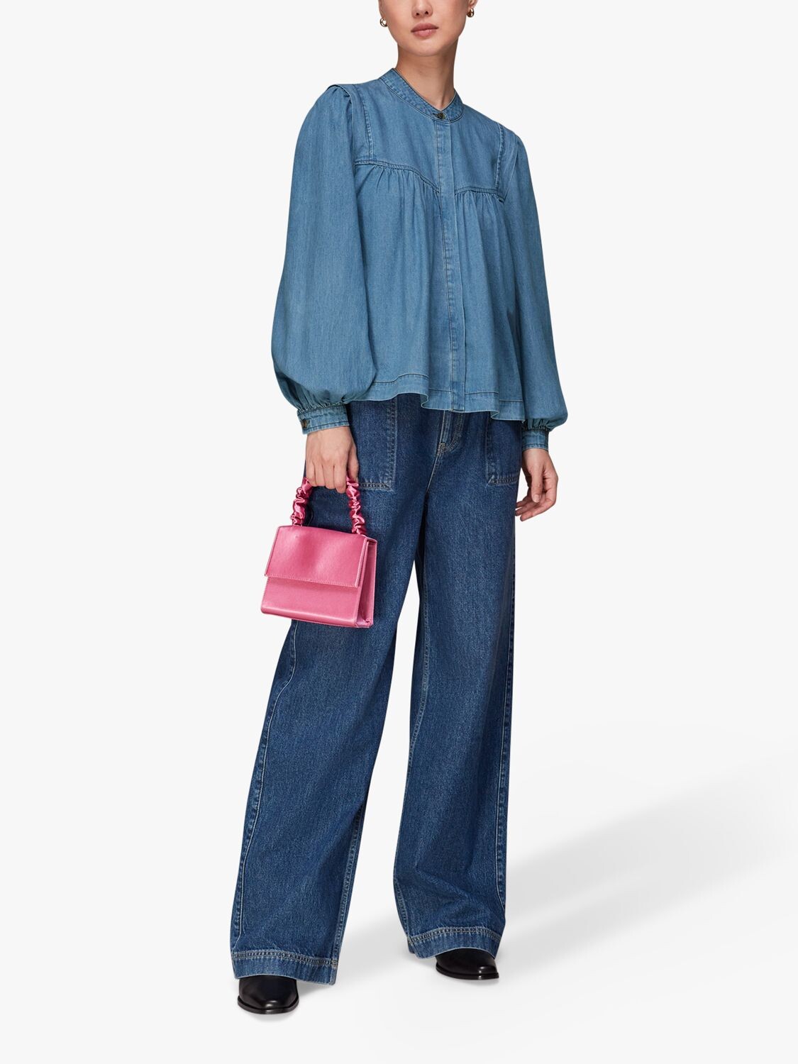 

Джинсовая рубашка Whistles Mollie Chambray, синяя