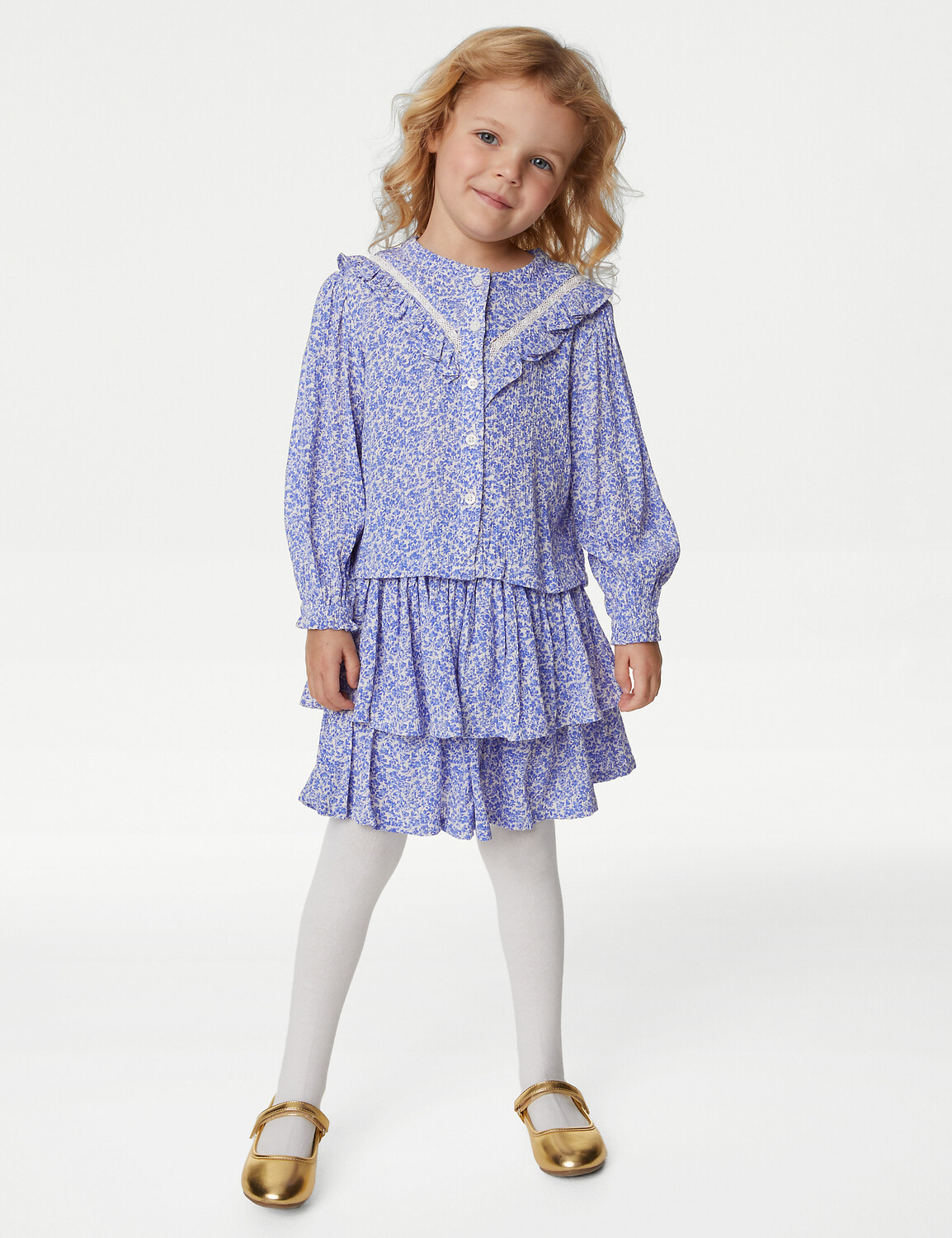

Комплект из 3 предметов с цветочным принтом (2–8 лет) Marks & Spencer, синий микс