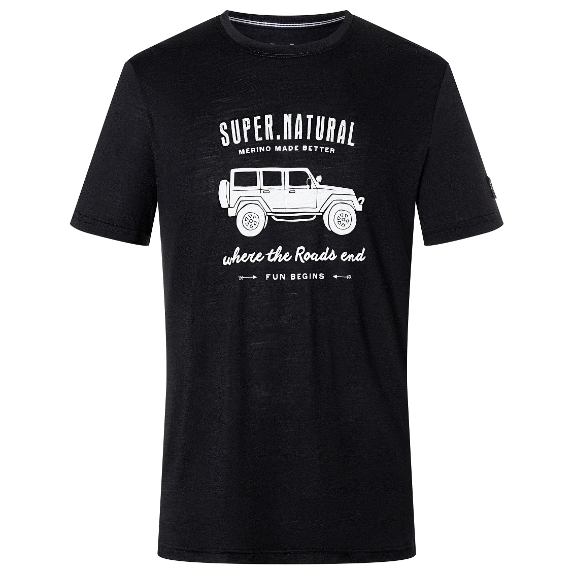 Рубашка из мериноса Super Natural All Terrain Tee, цвет Jet Black/Fresh White
