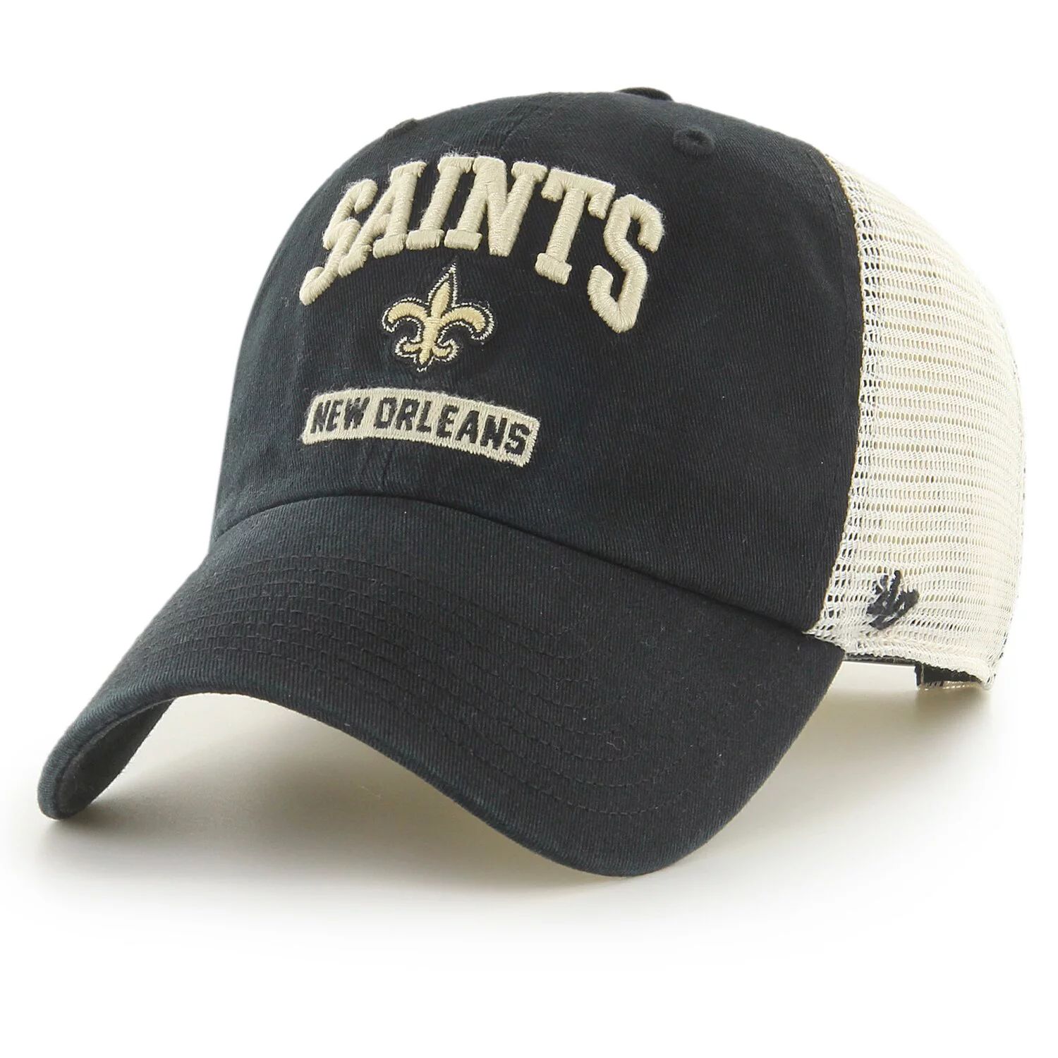 

Мужская черно-белая кепка Snapback '47 New Orleans Saints Morgantown Trucker Clean Up