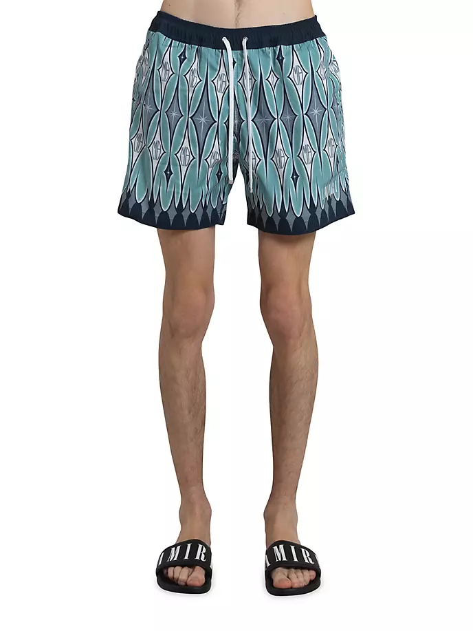 

Шорты для плавания с аргайлом Amiri, цвет aqua