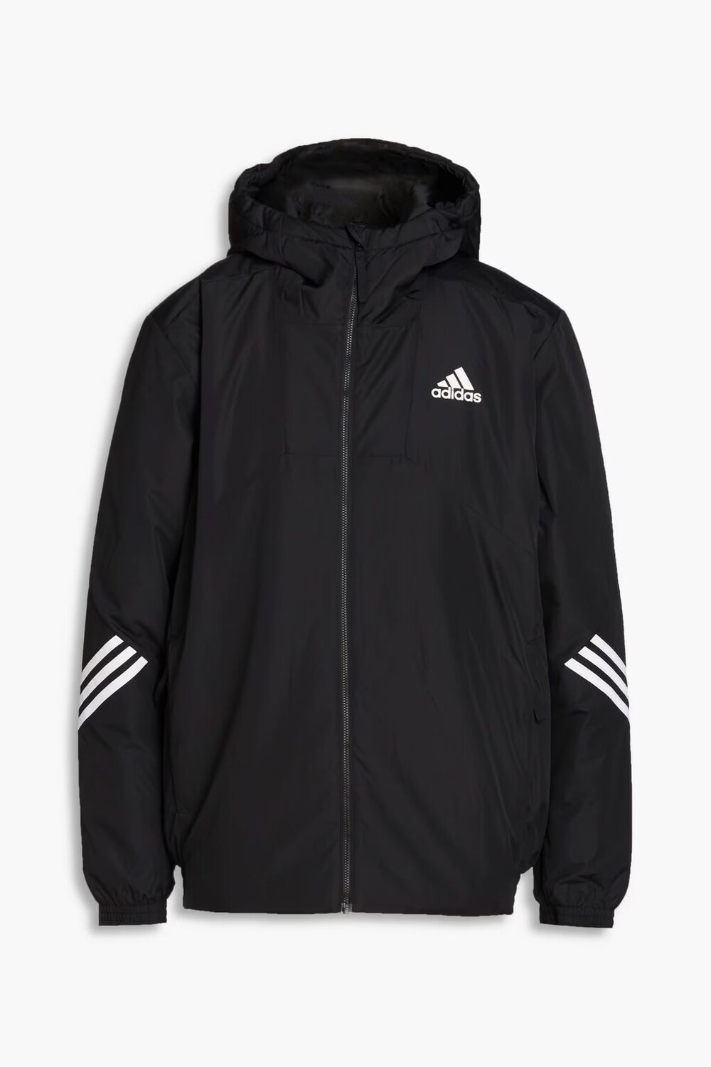 

Полосатая куртка с капюшоном Adidas, черный