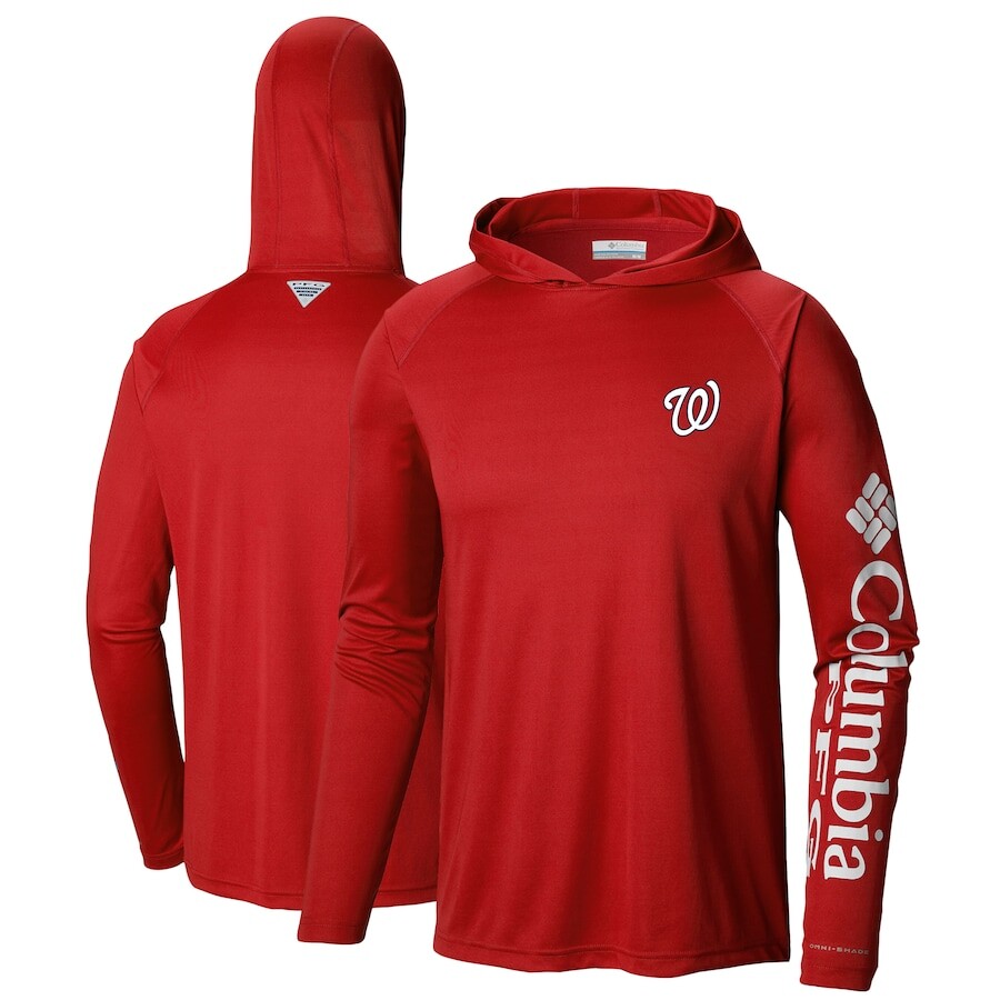 

Футболка с длинным рукавом Columbia Washington Nationals, красный