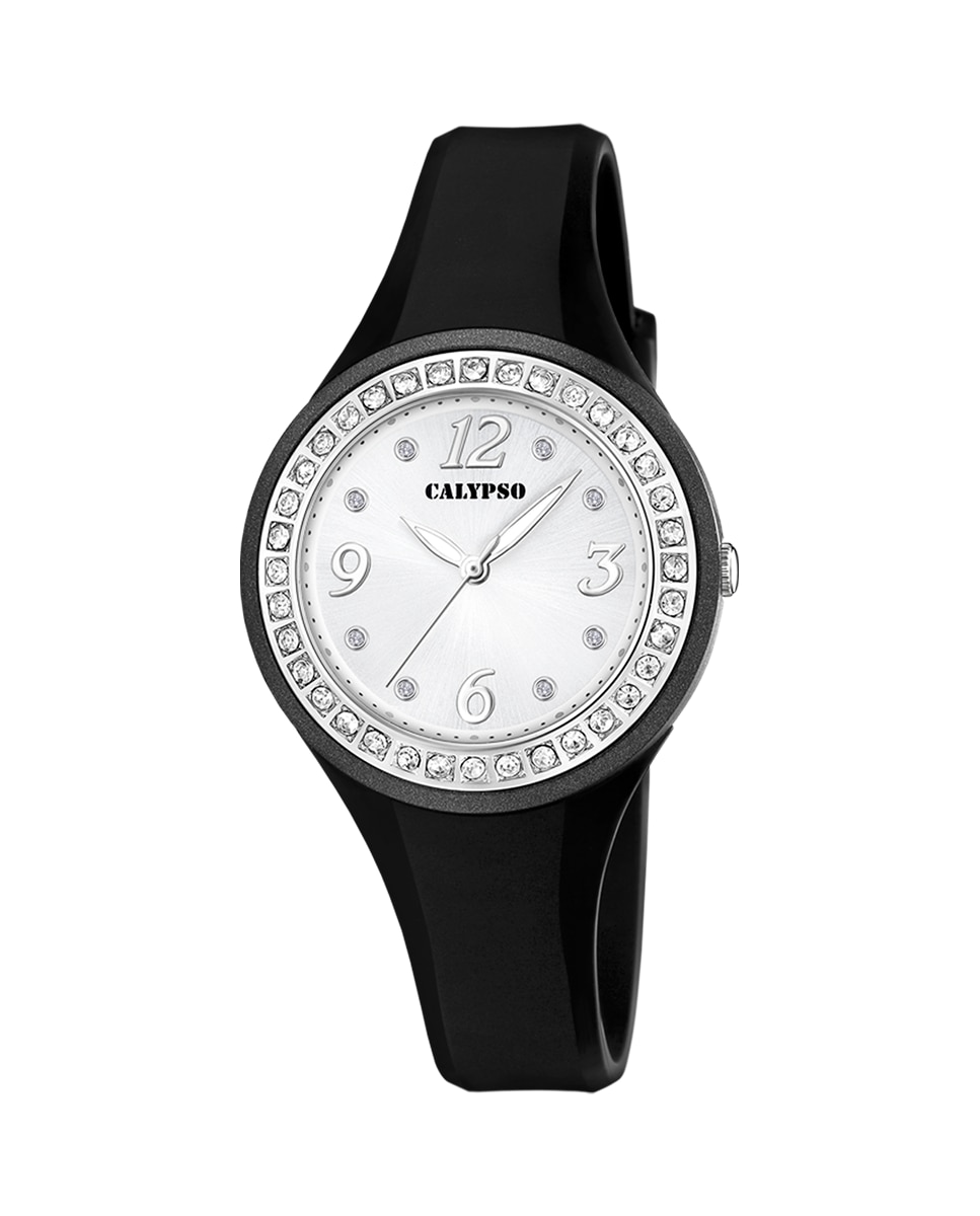 K5567/F Модные женские часы из черного каучука Calypso, черный gm series gm s2100b 8aer женские часы из черного каучука casio черный
