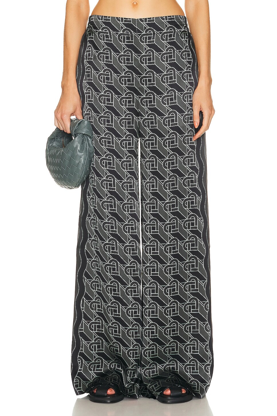 

Брюки Casablanca Printed Wide Leg Trouser, цвет Heart Monogramme Black