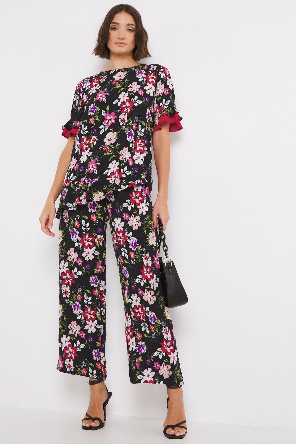 

Брюки Spot Co Ord с цветочным принтом JD Williams, черный