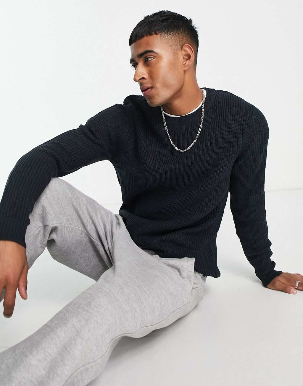 

Темно-синий джемпер с круглым вырезом Jack & Jones