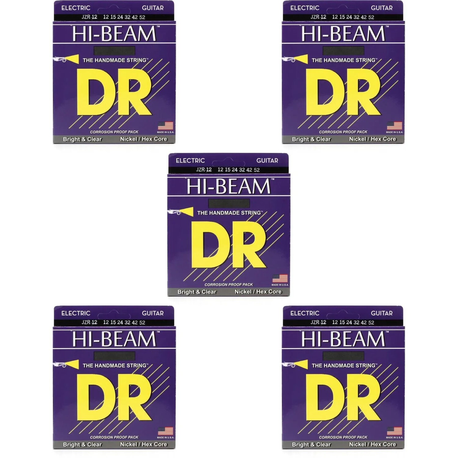 

Никелированные электрические струны DR Strings JZR-12 Hi-Beam — .012-.052, сверхтяжелые (5 шт. в упаковке)