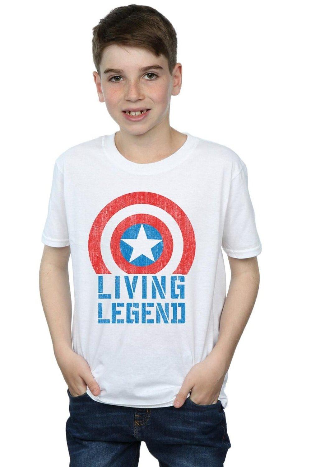Футболка «Капитан Америка: живая легенда» Marvel, белый данн д живая легенда