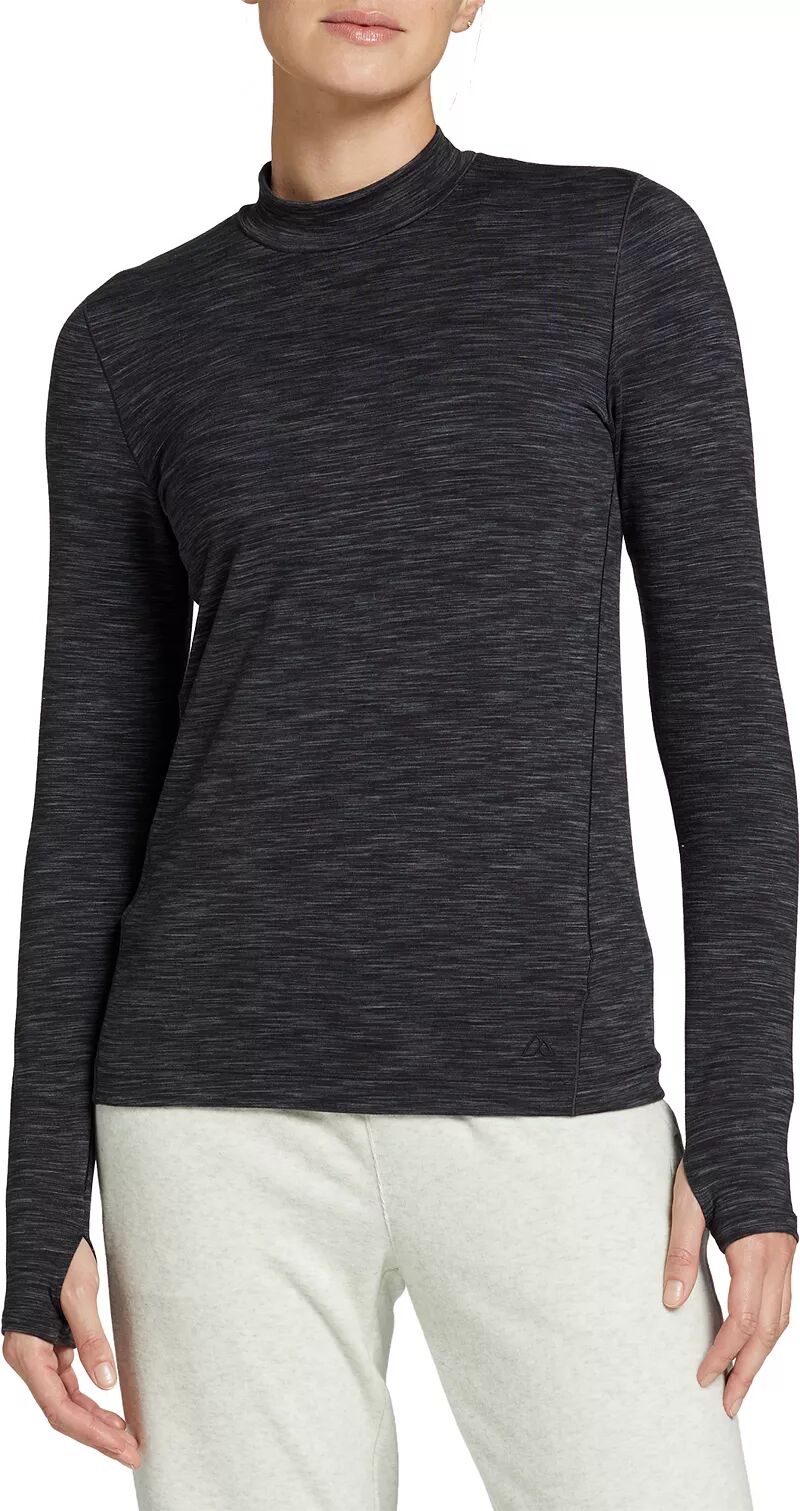 Женская рубашка полевой вязки Alpine Design с воротником-стойкой, черный