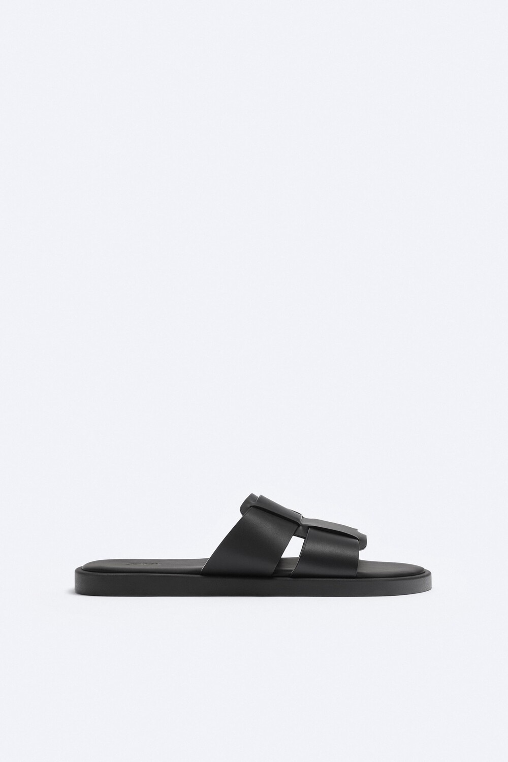 

Кожаные сандалии с ремнями Zara, черный