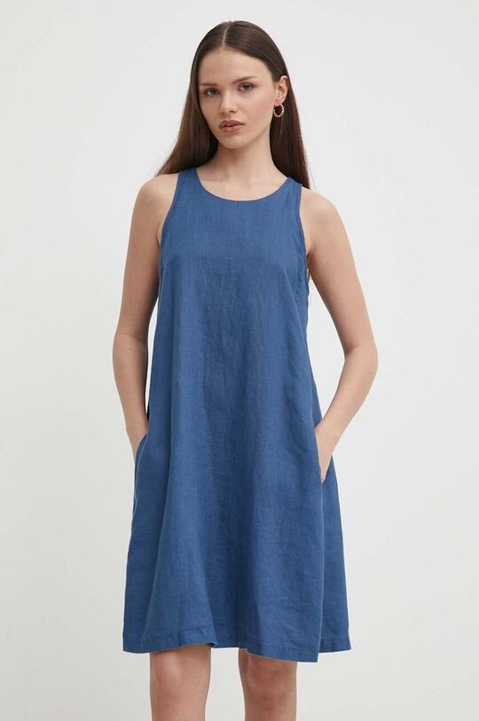 

Льняное платье United Colors of Benetton, синий