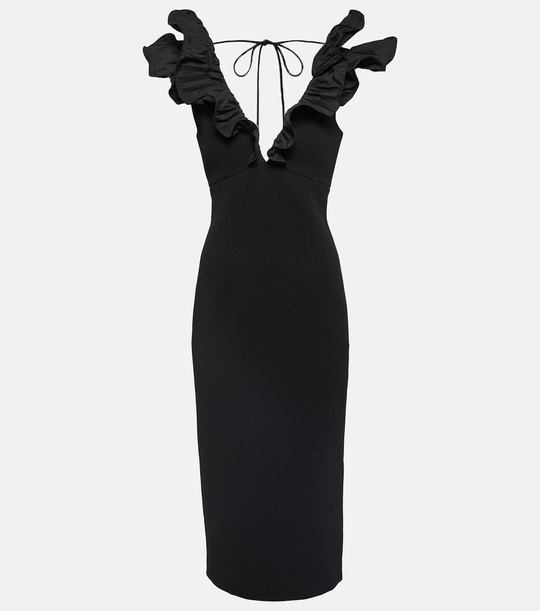 Платье миди chloe из крепа Rebecca Vallance, черный