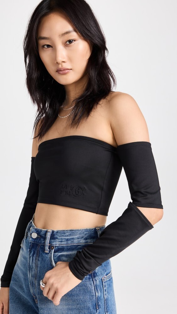 

Топ MM6 Maison Margiela Off Shoulder, черный