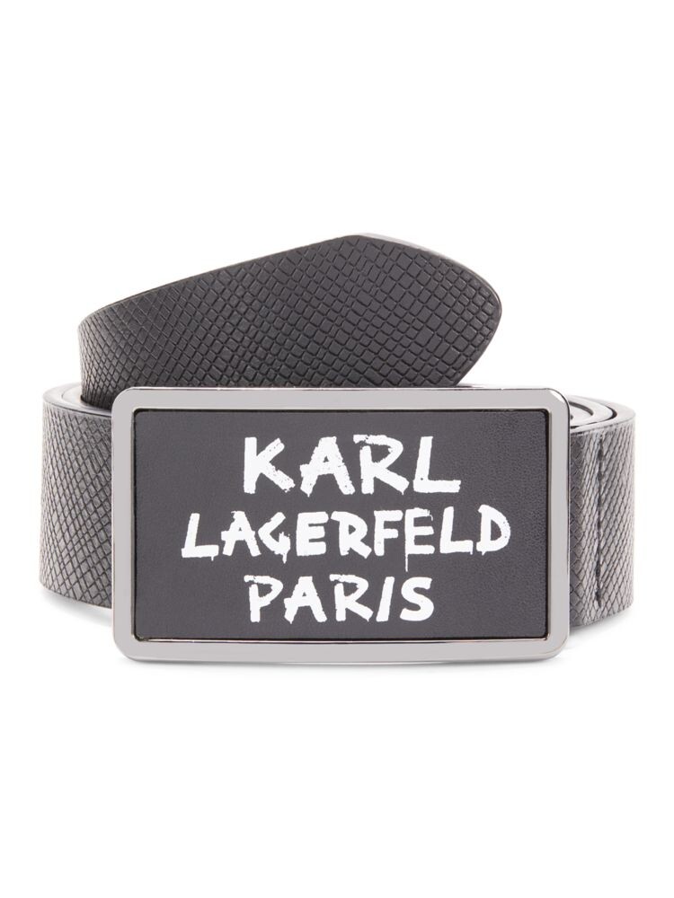 

Кожаный ремень с логотипом Karl Lagerfeld Paris, черный