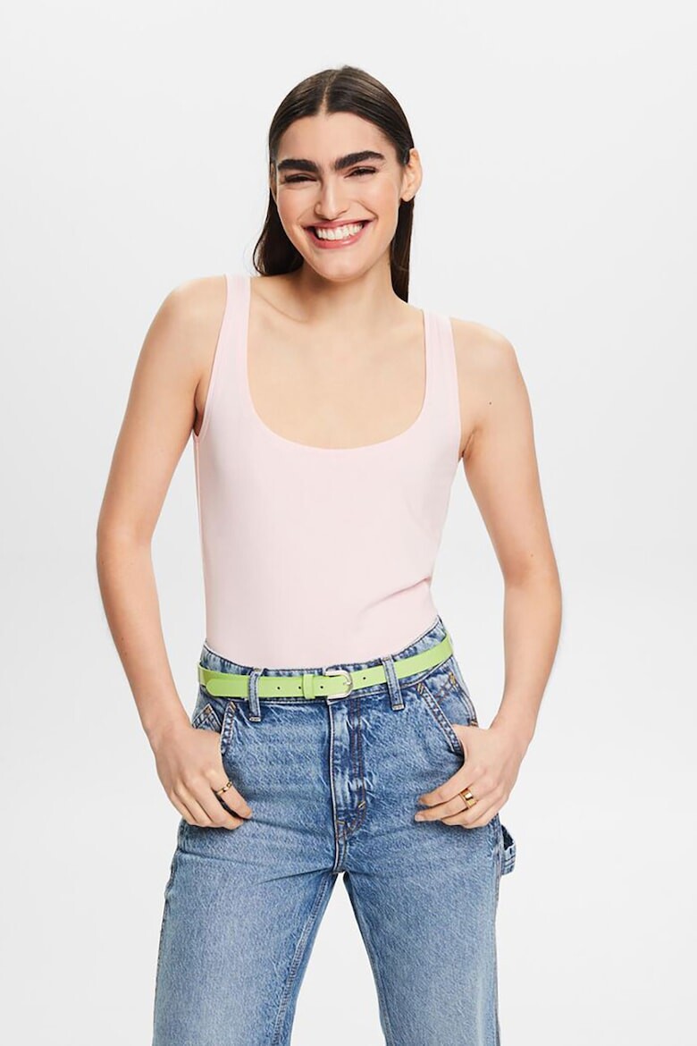 

Узкий топ с квадратным вырезом Esprit, розовый