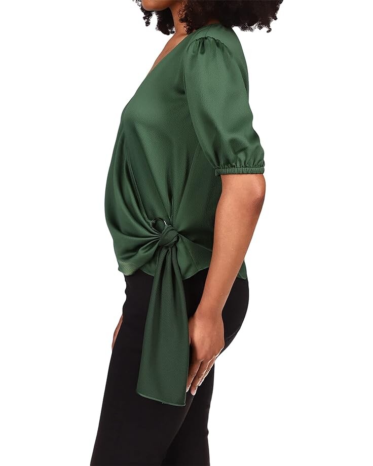 

Топ Michael Kors Solid Short Sleeve Wrap Top, цвет Moss