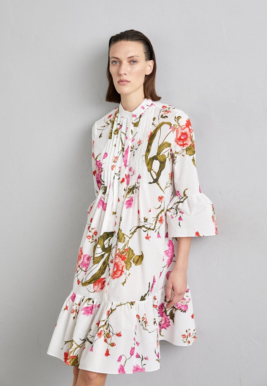 

Платье-блузка 3/4 SLEEVE SHORT DRESS WITH TIER HEM Erdem, белый