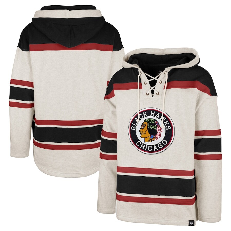 

Пуловер с капюшоном 47 Chicago Blackhawks, серый
