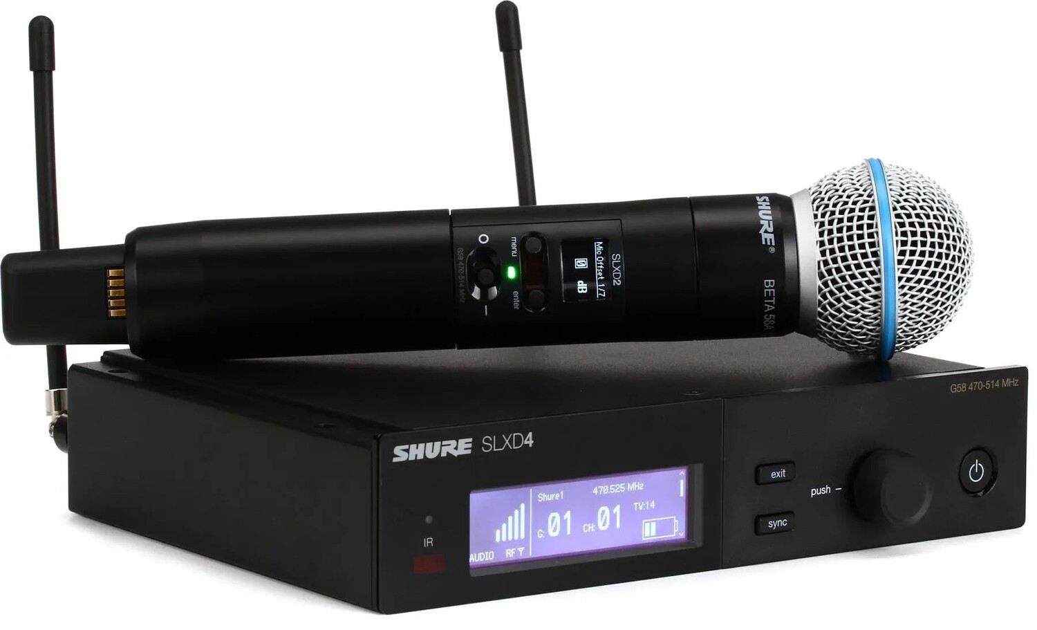 

Цифровая беспроводная портативная микрофонная система Shure SLXD24/B58 — диапазон G58