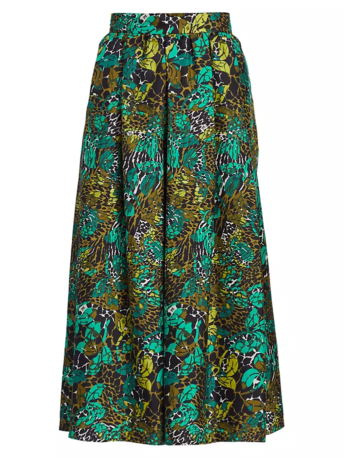 

Юбка миди со складками Rotondo Max Mara, цвет olive green