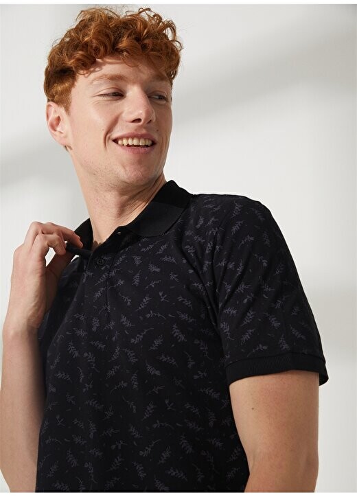 

Черная мужская футболка Polo Neck 232 LCM 242033 NEWPINE BLACK Lee Cooper, черный