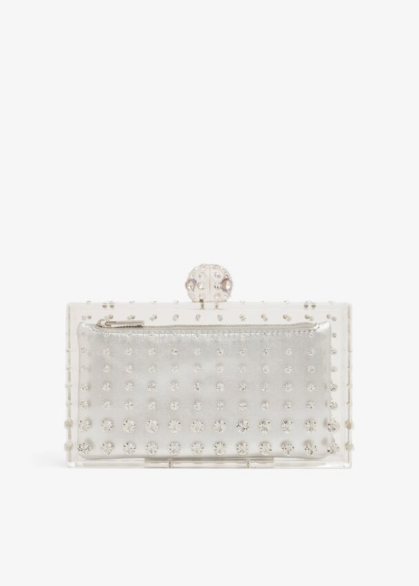 

Клатч Aquazzura Tequila, серебряный