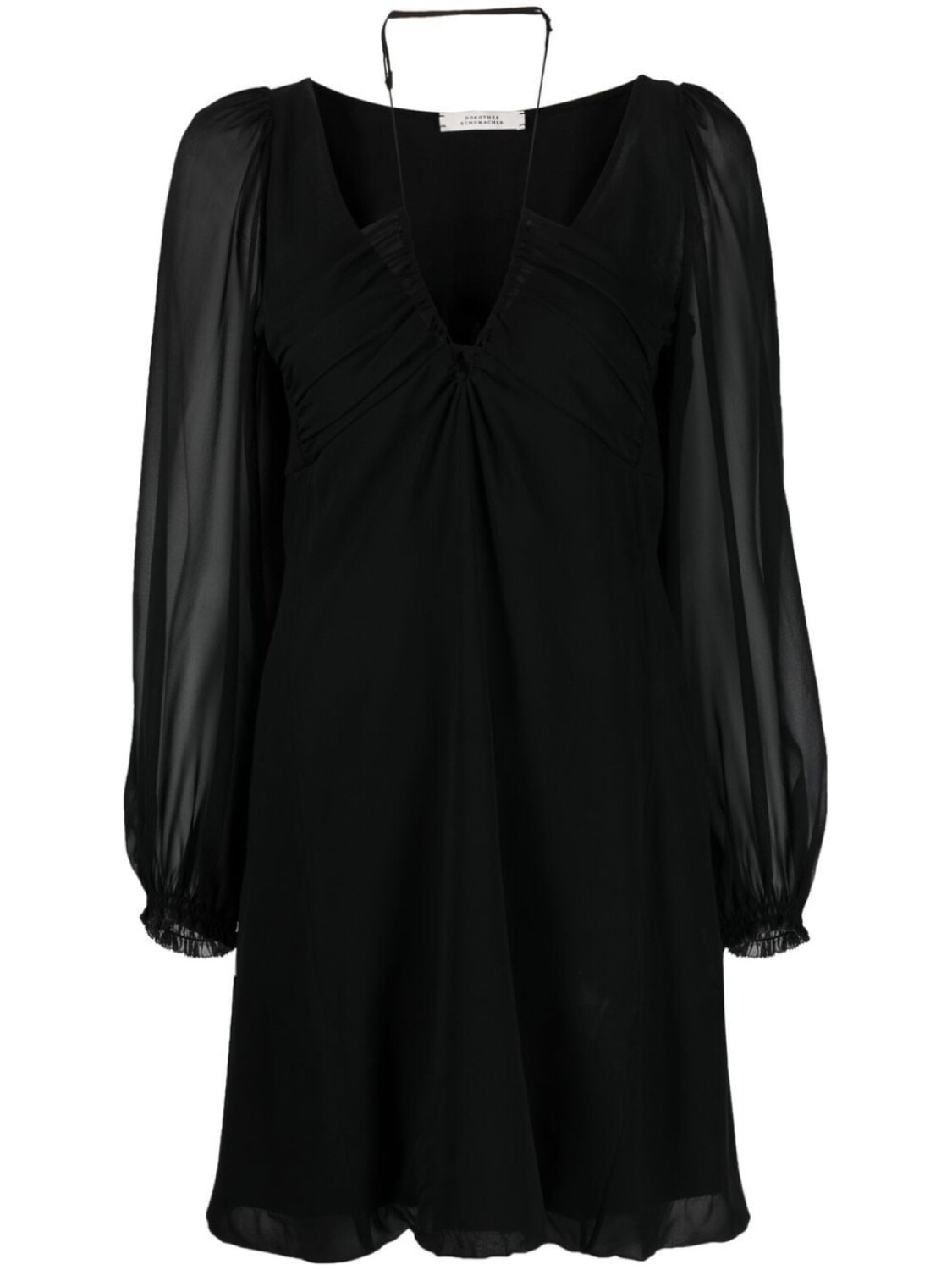

Dorothee Schumacher sheer-sleeve V-neck minidress, черный
