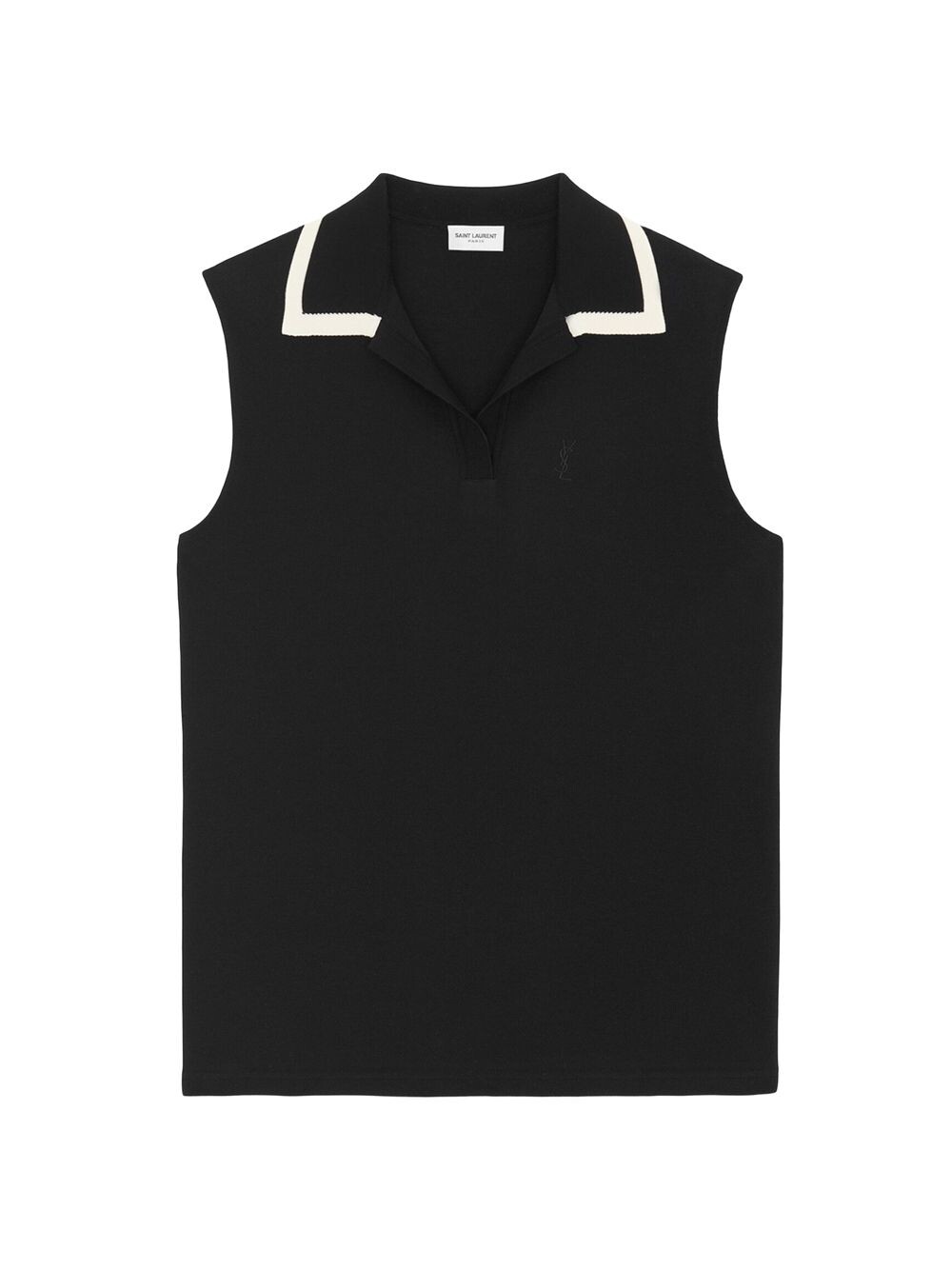 

Cassandre Polo из хлопкового пике Saint Laurent, Черный