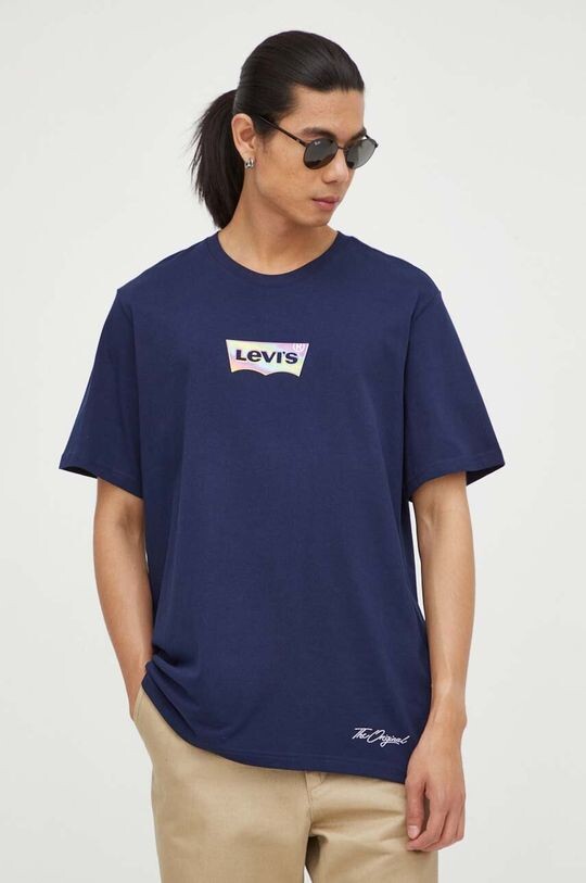 

Хлопковая футболка Levi's, темно-синий