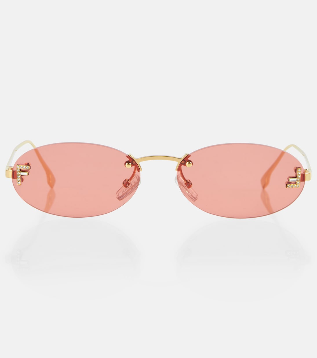 Первые овальные солнцезащитные очки fendi Fendi, розовый